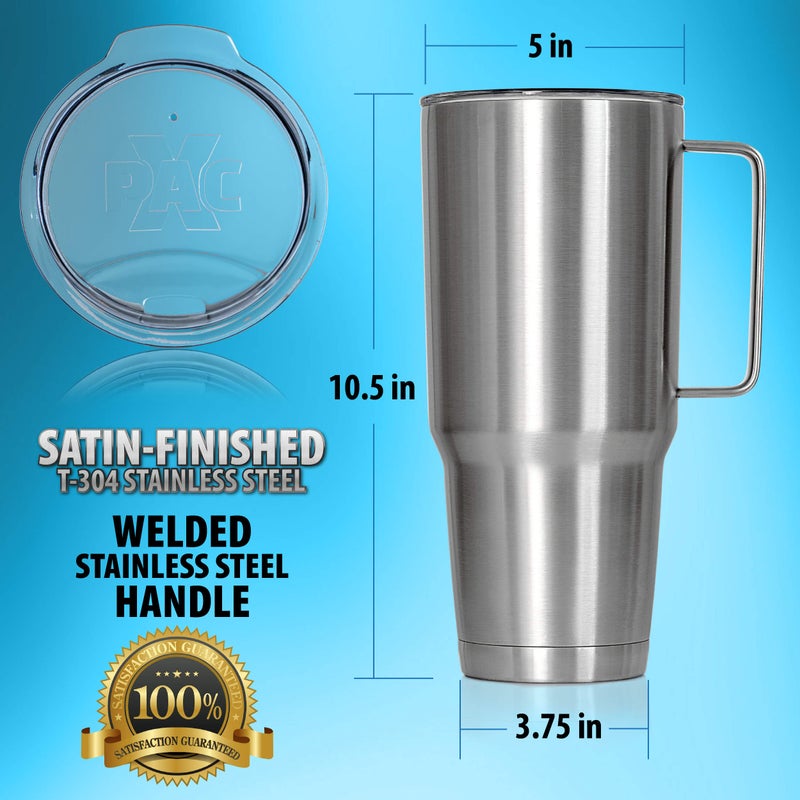 Maxam XPAC 64 Ounce Double Vacuum Wall Stainless Steel Vacuum Insulated Tumbler with Lid and Handle, Fits in a 4 Inch Wide Car Beverage Holder - Image 3